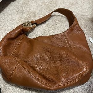 Pebble grain brown leather hobo. Good condition